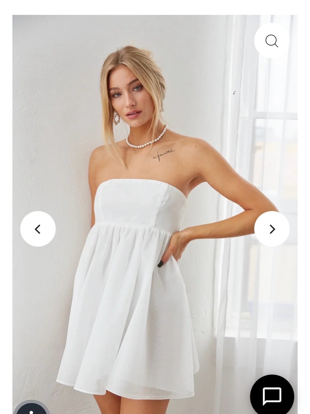 American Threads Strapless White Mini Sundress
